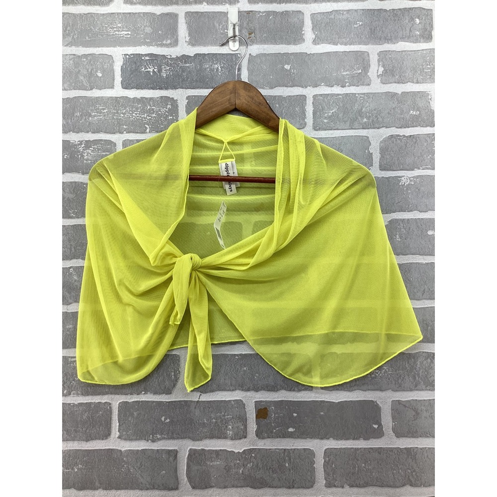 Dippin Daisy's Neon Lime Mesh Sarong Beach Skirt Tie Front Cover Up OS NEW